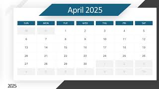 2025 Calendar All Months Angle PowerPoint slides [upl. by Zetnas]