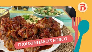 Aprenda a fazer deliciosas trouxinhas de porco com arroz de forno  Band Receitas [upl. by Eliades]