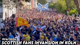 SCOTTISH FANS INVANSION IN KOLN  Scotland vs Switzerland 1962024 [upl. by Kcirtapnhoj]