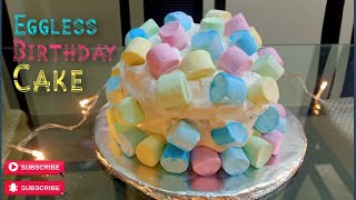 Eggless Birthday Cake  Birthday Cake Without Oven  How to Make Eggless Vanilla Cake Without Oven [upl. by Anastase]