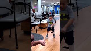 5YearOld Anthony Tests His New Prosthesis with Confidence [upl. by Yrrac]