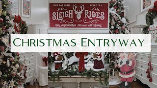 2024 CHRISTMAS ENTRYWAY  DECORATE WITH ME  TRADITIONAL CHRISTMAS DECOR AND DECORATING IDEAS [upl. by Cavill404]