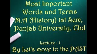 MA History Most Important Words and Terms 1st Sem Paper 2 [upl. by Isdnil]