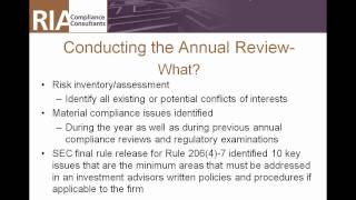 Video About Conducting An Annual Review of an SEC Registered Investment Adviser [upl. by Mcgray]