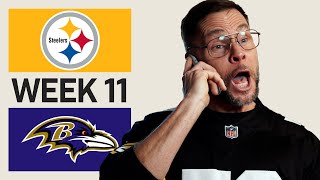 Pittsburgh Steelers vs Baltimore Ravens Reaction  2024 NFL Week 11 [upl. by Nahtaneoj]