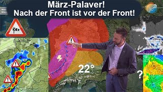 Nach der Front ist vor der Front Nach über 20° Gewitter amp Schnee Wettervorhersage 1119032023 [upl. by Eednim178]