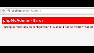 PhpMyAdmin  Error  Wrong Permission On Configuration File  Linux Environment [upl. by Gershon]