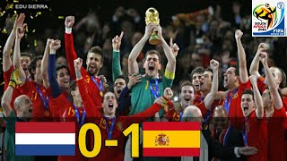 ⚽► España vs Holanda 10 FINAL MUNDIAL SUDÁFRICA 2010  Extended Highlights 11072010 [upl. by Jarnagin423]