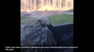 Rifle bullet explodes tannerite target [upl. by Kayne950]