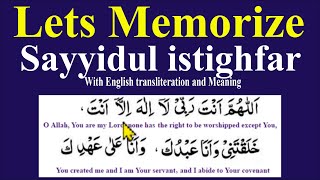 lets memorize sayyidul istighfar word by word with english transliteration and translation [upl. by Armond]