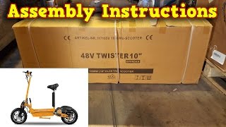 Electric Scooter 1000W 48V  Unboxing  Full Assembly  Instructions Twister from Nitro Motors [upl. by Lebaron]