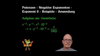 Potenzen  Negative Exponenten  Exponent 0  Beispiele  Anwendung [upl. by Ferdinand763]