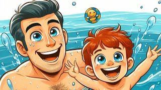 Lenfant et le père samusent à la piscine  Comptines pour enfants [upl. by Ettecul]