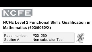 Functional Skills Maths L2 Practice P001260 NCFE [upl. by Auqined899]