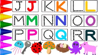 Write Alphabet JR  유아를 위한 알파벳 따라쓰기  J for Jellyfish K for Key  Alphabet Song  ABC for Kids [upl. by Vig]