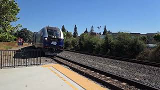 Amtrak Capitol Corridor 729 at Fremont Station with CDTX 2107 SC44 and 6963 Cab Car amtrak [upl. by Akenat]