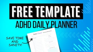 Daily Planner Template for Moms with ADHD [upl. by Kampmann]