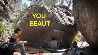 V4  You Beaut  Venus Baths  Grampians Bouldering [upl. by Kushner1]