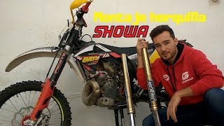 Tutorial Adaptar horquilla Showa en Gas Gas ec 250 Showa 47mm fork [upl. by Cutlerr]