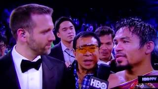 Manny Pacquiao vs Brandon Rios Post Fight Interview HD [upl. by Peednas403]