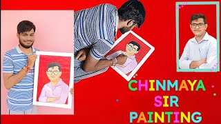 painting ChinmayaPanda I made Chinmaya Sir painting 🙏✨ [upl. by Relluf]