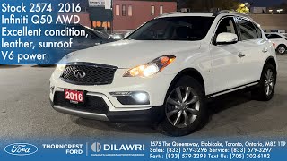 2016 Infiniti Q50 AWD Excellent condition leather sunroof V6 power at Thorncrest Ford stock 2574 [upl. by Calendre]