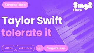 Taylor Swift  tolerate it Karaoke Piano [upl. by Roer]