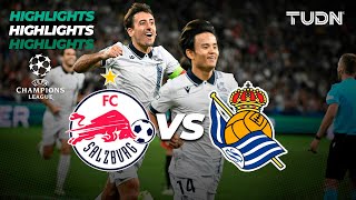 RB Salzburg vs Real Sociedad  HIGHLIGHTS  UEFA Champions League 202324  TUDN [upl. by Ahsotan]