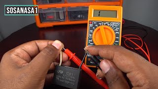 how to test this Fan capacitor  condenser using a digital multimeter New quickly Method [upl. by Annauqal]