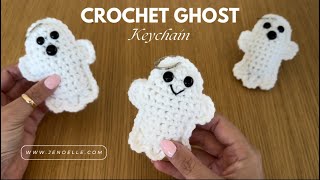 Crochet Ghost Keychain Pattern [upl. by Analah425]