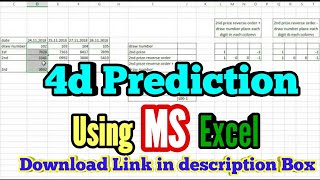 4d prediction Using MS Excel Magnum prediction [upl. by Frierson]