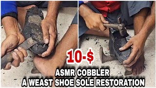 Asmr cobblerGood Cobbling By Street Cobbler Without Disturb Asmr Sound For Quick Sleep pill 💤😴 💤 [upl. by Hairaza95]