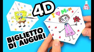 Biglietto di auguri in 4D ⭐ TUTORIAL Biglietto di auguri origami [upl. by Mallon470]