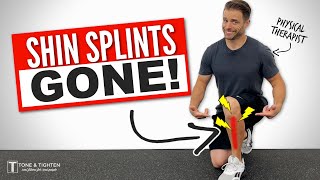 Shin Splints Stretches And Exercises  Feel Better FAST [upl. by Adamski]