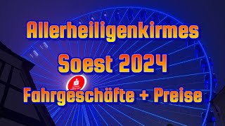 Allerheiligenkirmes Soest 2024  Fahrgeschäfte  Preise [upl. by Orton981]