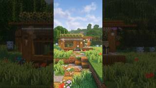 Minecraft  Small Wooden Coffee Shop ☕️💟 minecraft minecraftbuilding minecrafttutorial shorts [upl. by Alrep78]