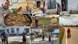 ELDİVENLİ DAYIM GELDİ😱KÖY İŞLERİ AKSAMA YEMEĞİ✅MANTARLI ET SOTE🌶YENI MUTFAKTA akşamyemeği [upl. by Eicats607]