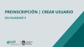 Preinscripción  Creación de usuario [upl. by Ogaitnas]