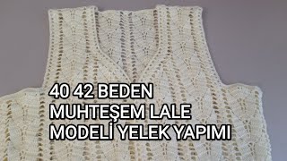 40 42 beden yelek detaylı anlatm✅tığ işi kolay örgü kol yaka kesimi✅crochetknittingyeni başlayanlar [upl. by Whitson342]