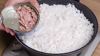 ¿Tienes arroz y atún enlatado en casa Haz esta receta súper fácil [upl. by Arahsat]