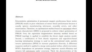 Optimal Design of PMSLM Based on Extremum Robust Domain Characteristic [upl. by Eniamzaj1]