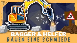 Bagger amp Baufahrzeuge ⭐ Wir bauen eine Schmiede  Kindervideos  Kinderfilme  telekids [upl. by Kragh]