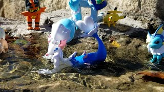 Pokémon Review Primarina Brionne and Popplio Evolution box set toy Review [upl. by Lednek]