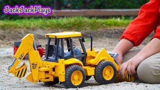 Bruder Construction Trucks for Kids Unboxing JCB Backhoe  JackJackPlays [upl. by Clements]