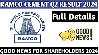 Ramco Cement Q2 Result 2024Ramco cement share latest news 2024Ramco cement share good news [upl. by Clute150]