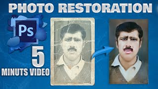 Photo restoration photoshop tutorial  photoshop photo restoration neural filters photorestoration [upl. by Lleznol]