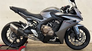 Honda Cbr650f Exhaust sound Akrapovic Saber slip on [upl. by Oag778]