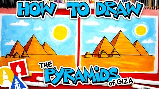 How To Draw The Egyptian Pyramids Of Giza [upl. by Nahguav939]