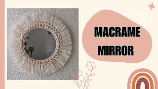 Macrame Mirror Wall Hanging Tutorial  DIY  Macrame Mirror [upl. by Eidnew]