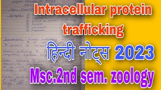 Intracellular protein trafficking  Msc2nd sem zoology  hindi notes [upl. by Euqilegna]